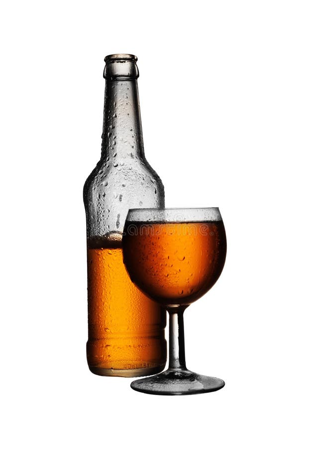 Bottle of Beer with a Glass Stock Image Image of alcohol, full 128254221