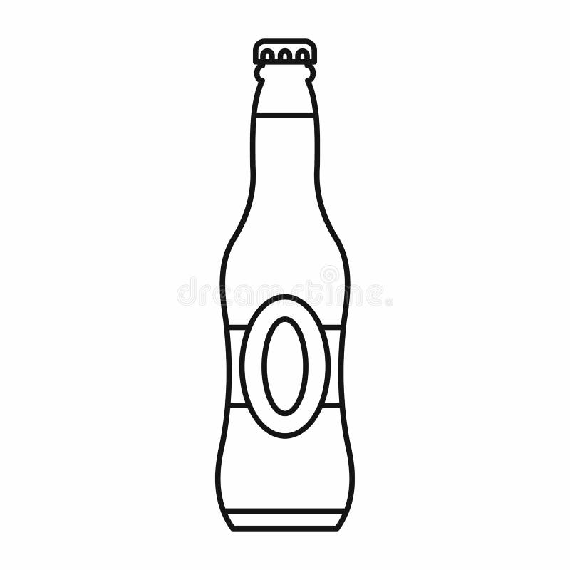 Bottle Of Beer Icon, Outline Style Stock Vector Illustration of lager