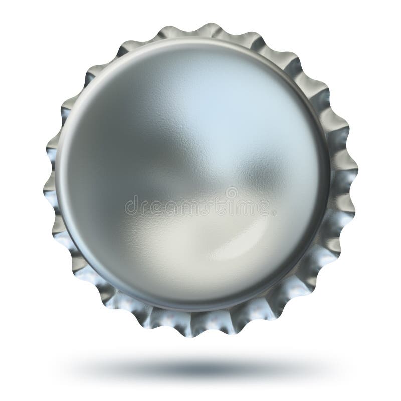 Blank Metal Bottle Cap Under The Lid Side Isolated On White Background