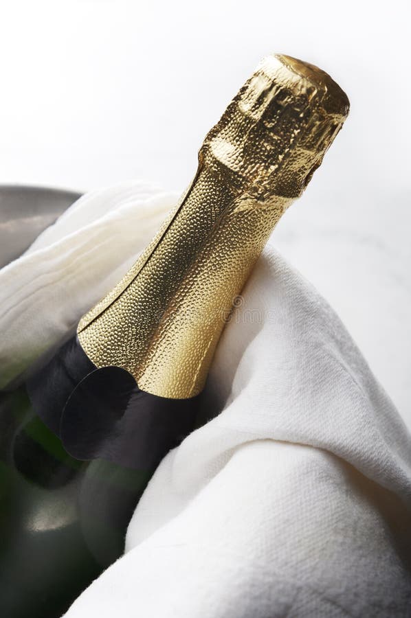 Bottle of Champagne Ready To Be Served Stock Image Image of