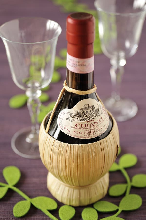 Italian Chianti bottle stock image. Image of beverage - 11727143