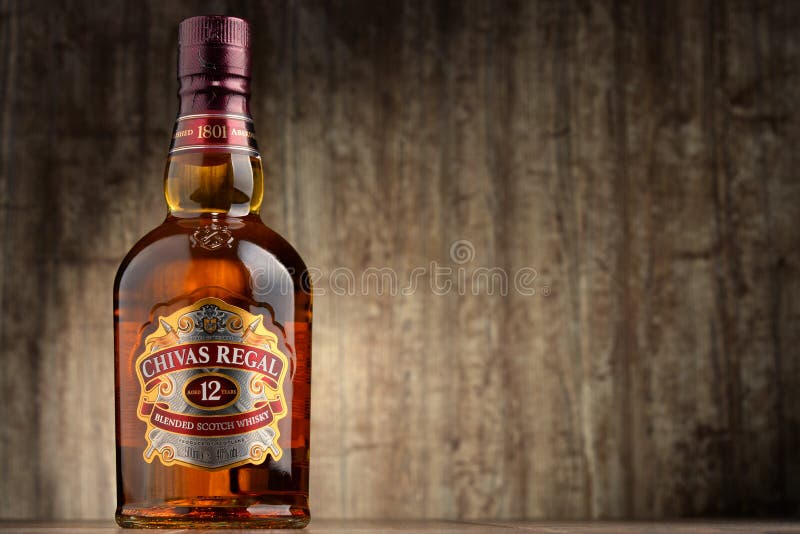 Bottle of Chivas Regal 12 blended Scotch whisky