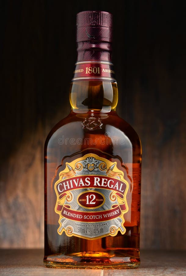 Bottle Of Chivas Regal 12 Blended Scotch Whisky Editorial
