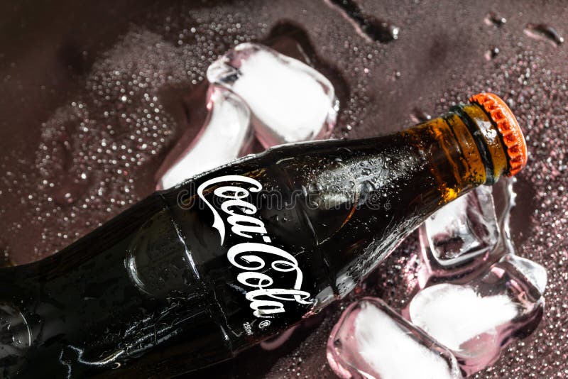 Bottle of Coca - Cola on Black Background Editorial Stock Photo - Image of  background, cold: 121849478