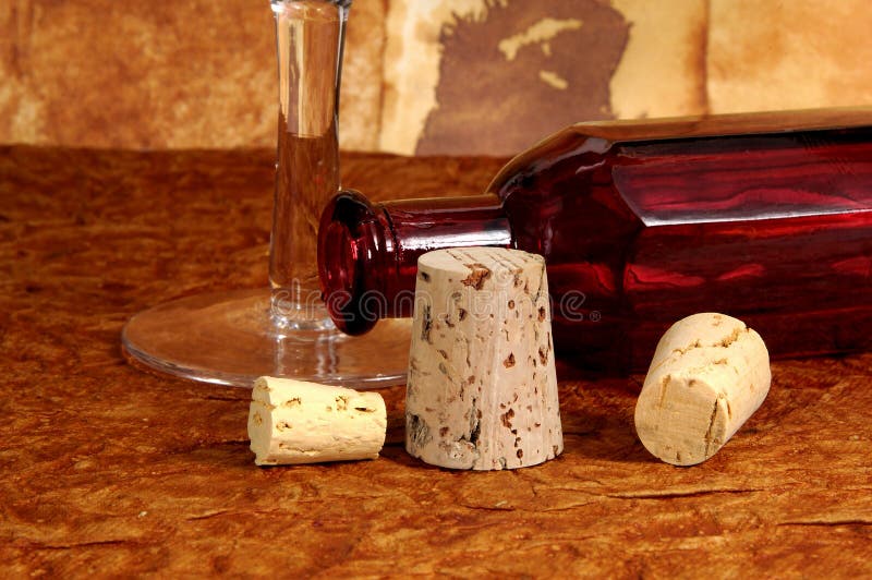 Bottle and Corks stock photo. Image of house, glass, wine 42448