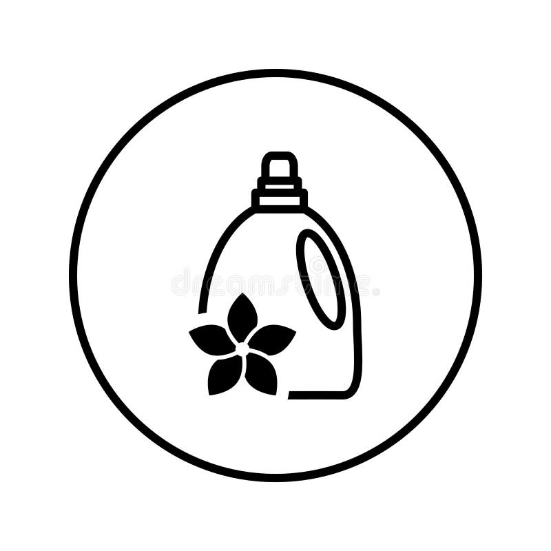 Bottle of fabric softener. Icon. Editable Thin line. Vector illustration stock illustration Bottle of fabric softener. Icon. Editable Thin line. Vector illustration stock illustration