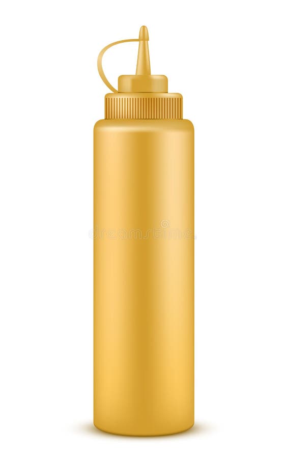 Bottle full of mustard isolated illustration royalty free illustration