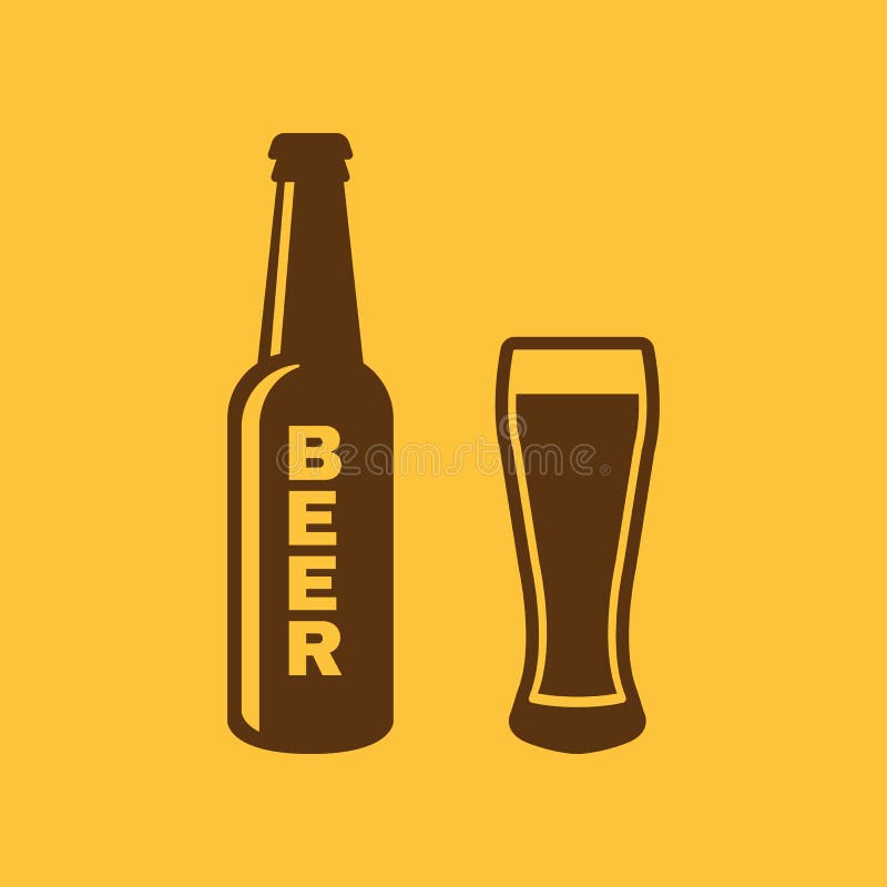 Bottle and glass of beer icon. Beer and pub, bar symbol. UI. Web. Logo. Sign. Flat design. App.Stock royalty free illustration Bottle and glass of beer icon. Beer and pub, bar symbol. UI. Web. Logo. Sign. Flat design. App.Stock royalty free illustration