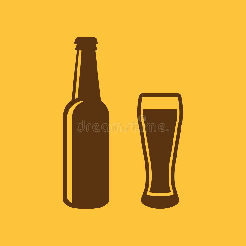 Bottle and glass of beer icon. Beer and pub, bar symbol. UI. Web. Logo. Sign. Flat design. App.Stock stock illustration Bottle and glass of beer icon. Beer and pub, bar symbol. UI. Web. Logo. Sign. Flat design. App.Stock stock illustration