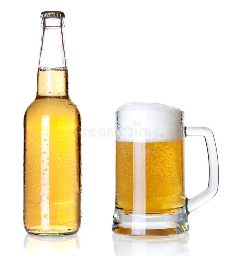 Two beer bottles stock photo. Image of close, liquid 13598190