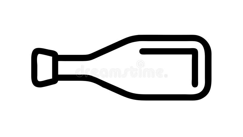 Bottle icon outline, container liquid storage graphic, vector design Generative AI stock illustration