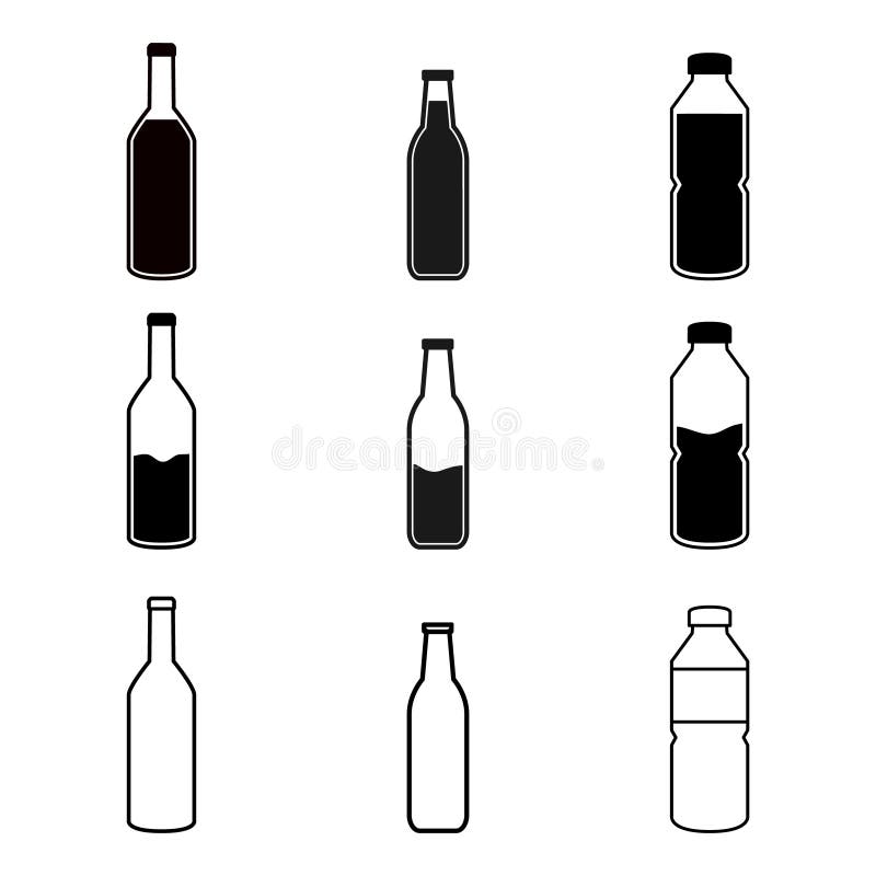 full bottle clipart black