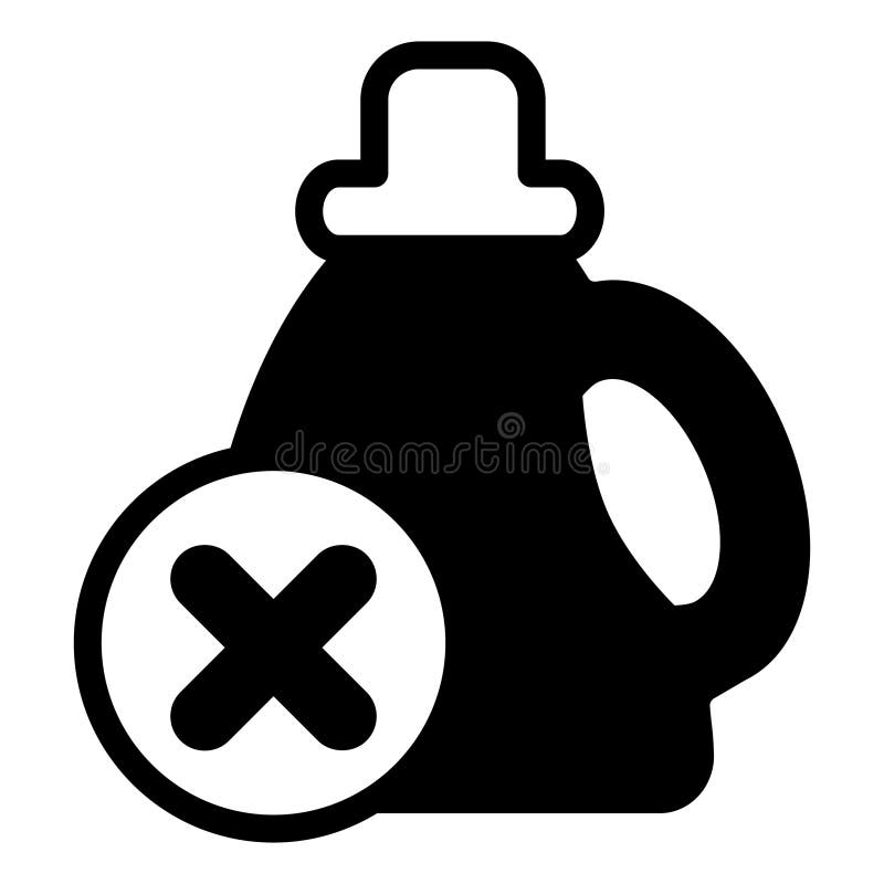 Bottle of machine oil ban solid icon, oils concept. Vector graphics. Oil container with close button, forbidden item sign on white background, style icon mobile or web design. Pictogram oils vectors