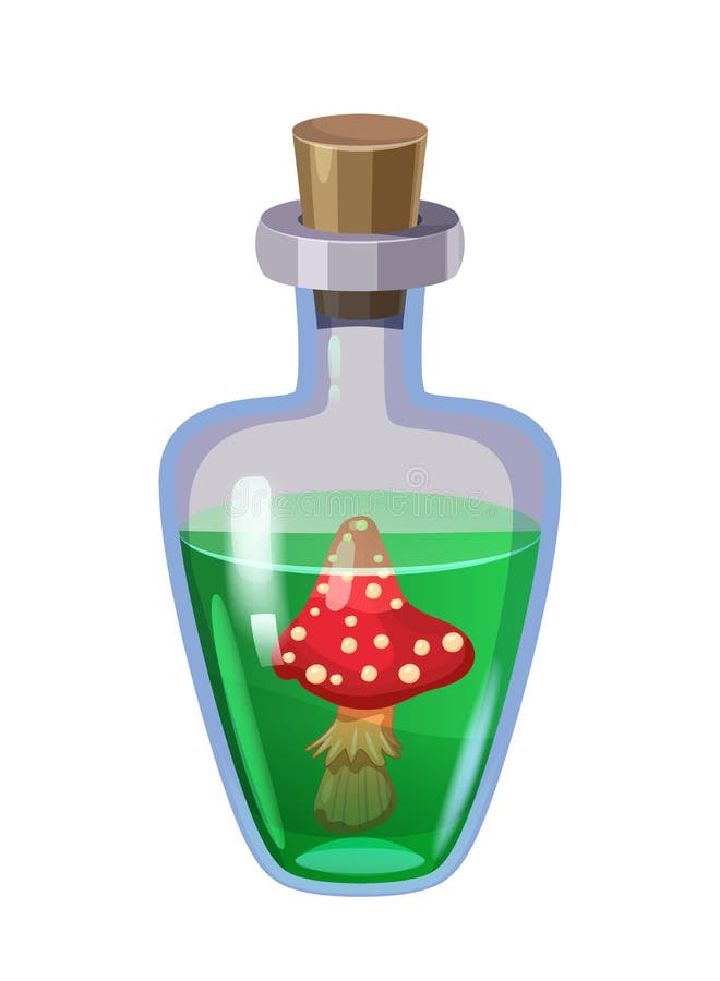 Set of bottles magic potion game icons liquid Vector Image