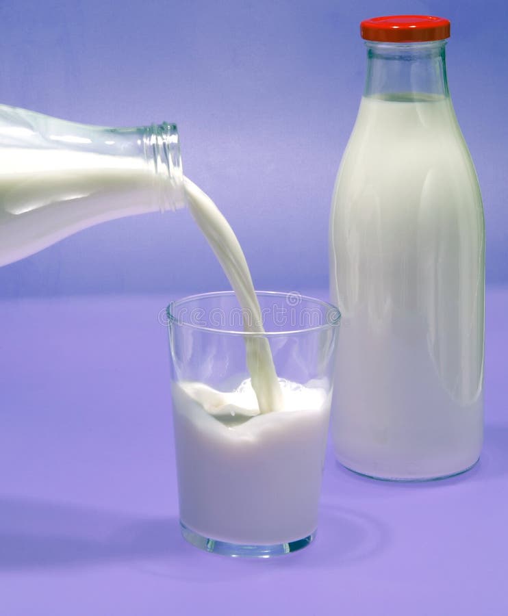 Bottle of milk, cow stock image. Image of bottle, blue 165600687