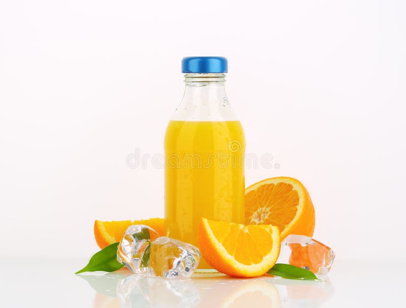 Bottle of orange juice stock photo. Image of liquid, water 69871124