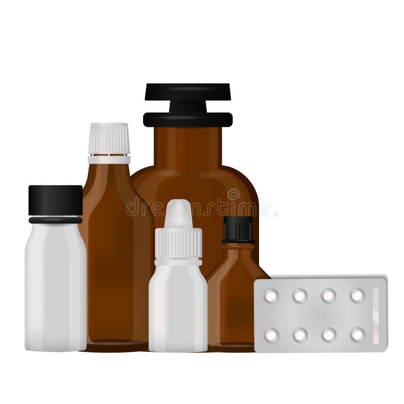 Bottle pack template mockup blank pharmaceutical blister of pills and capsules tube container for drugs clean plastic stock illustration Bottle pack template mockup blank pharmaceutical blister of pills and capsules tube container for drugs clean plastic stock illustration