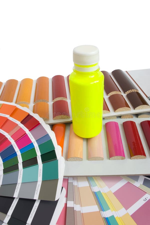 Bottle of Paint on the Color Catalogs Stock Photo Image of graphic