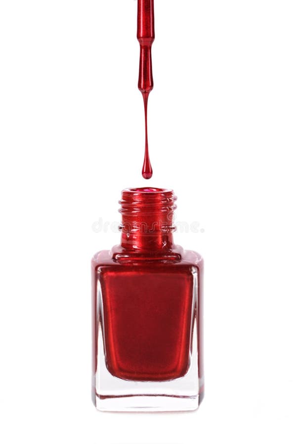 Bottle of red nail polish stock photo. Image of brush - 25522352