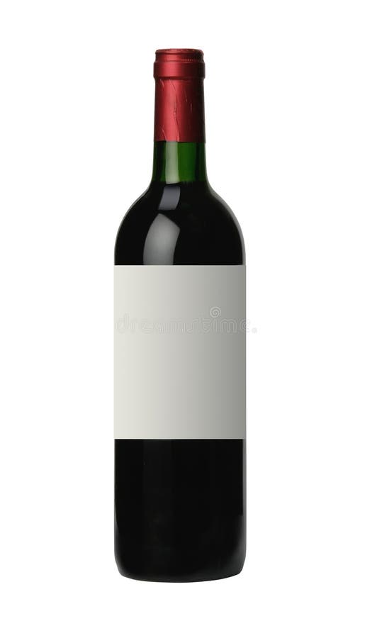 Bottle of red wine isolated on white