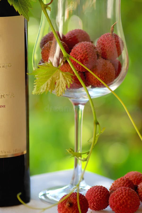 Bottle Of Red Wine And Red Fruits. Picture Image 19950575