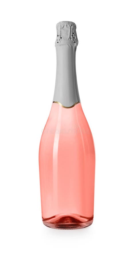 Pink champagne bottle and glass rose bubbly wine Vector Image