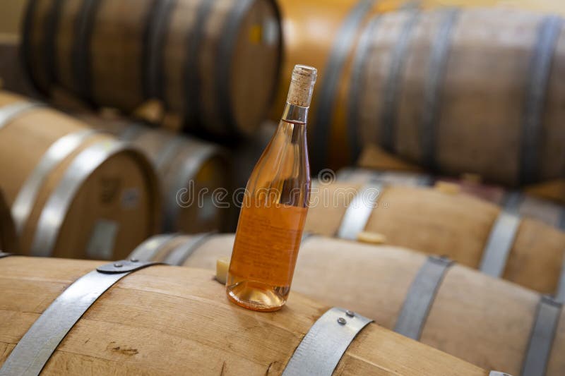 A bottle of rose wine stock photo. Image of winemaking 274740818