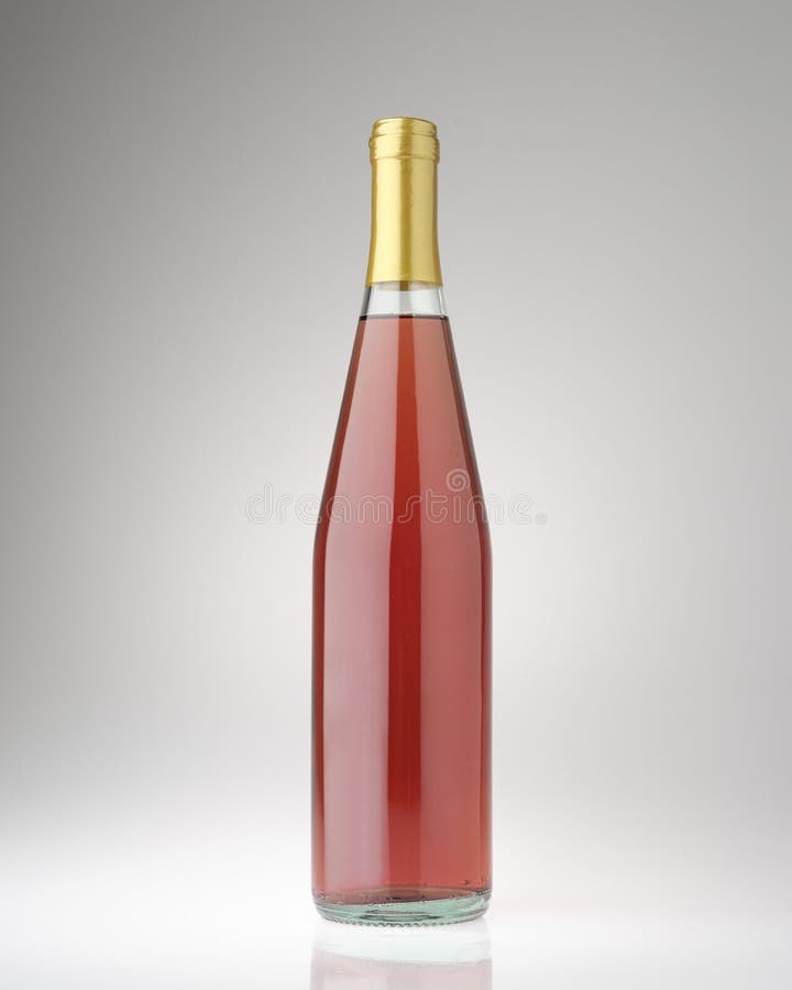 Bottle Of Rose Wine With No Label Stock Image Image of wine, rose