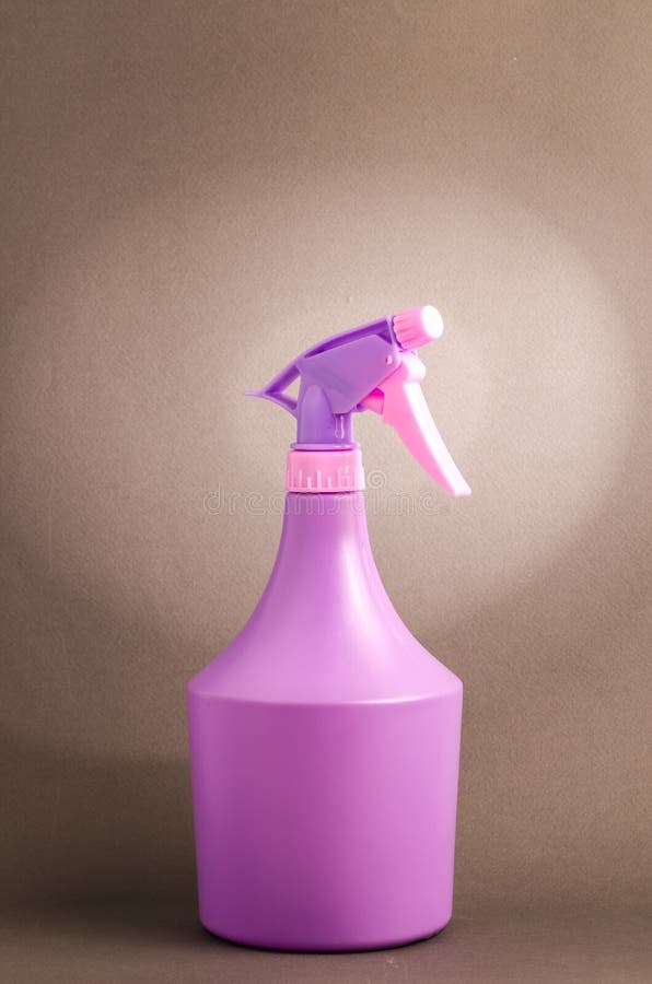 Bottle with Spray on Blue Background/purple Spray Bottle Isolated on