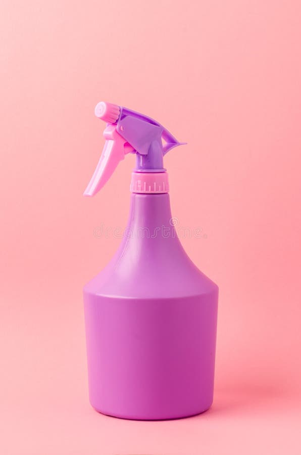 Bottle with Spray on Pink Background/purple Spray Bottle Isolated on