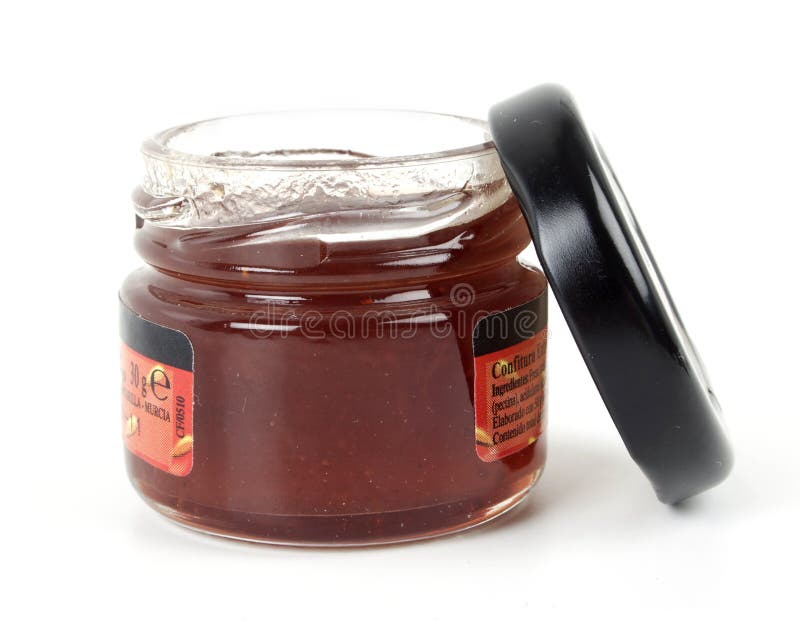 Bottle of strawberry jam