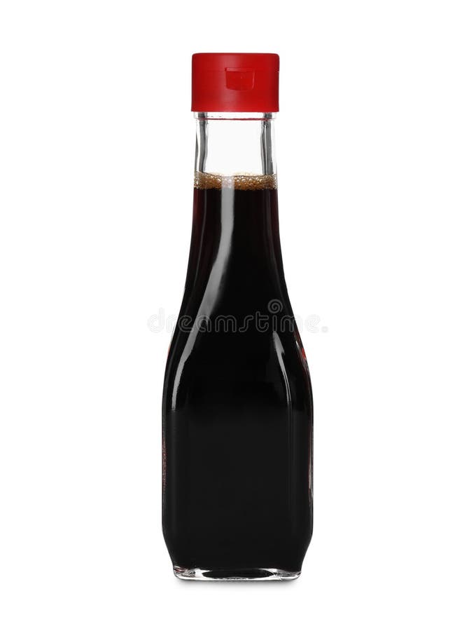 Bottle of Tasty Soy Sauce Isolated on White Stock Photo Image of