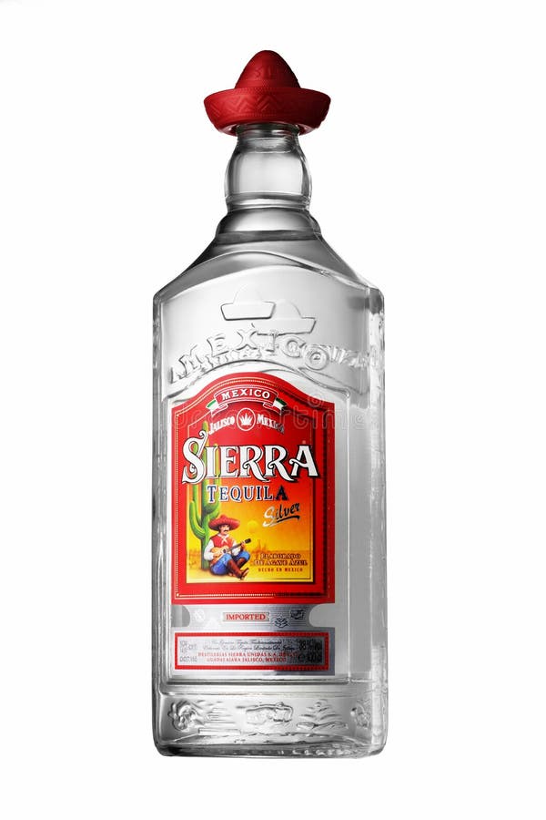 Bottle of Sierra Tequila on a Light Background. Editorial Stock Image ...