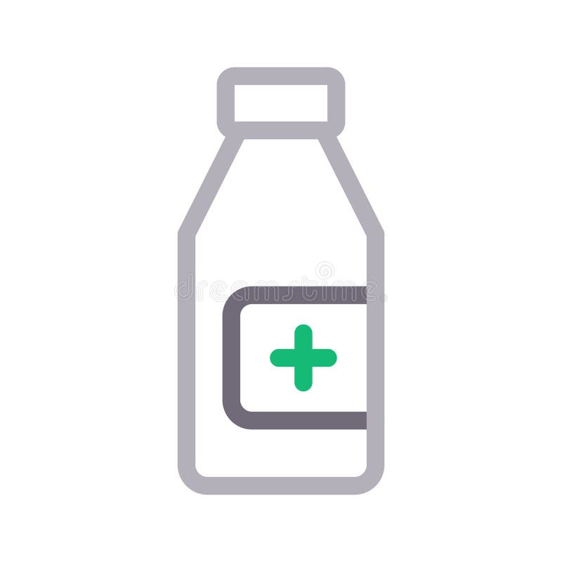 Bottle thin color line vector icon stock illustration