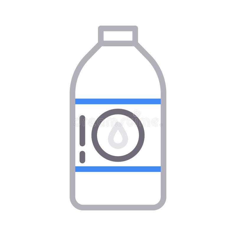 Bottle thin color line vector icon royalty free illustration