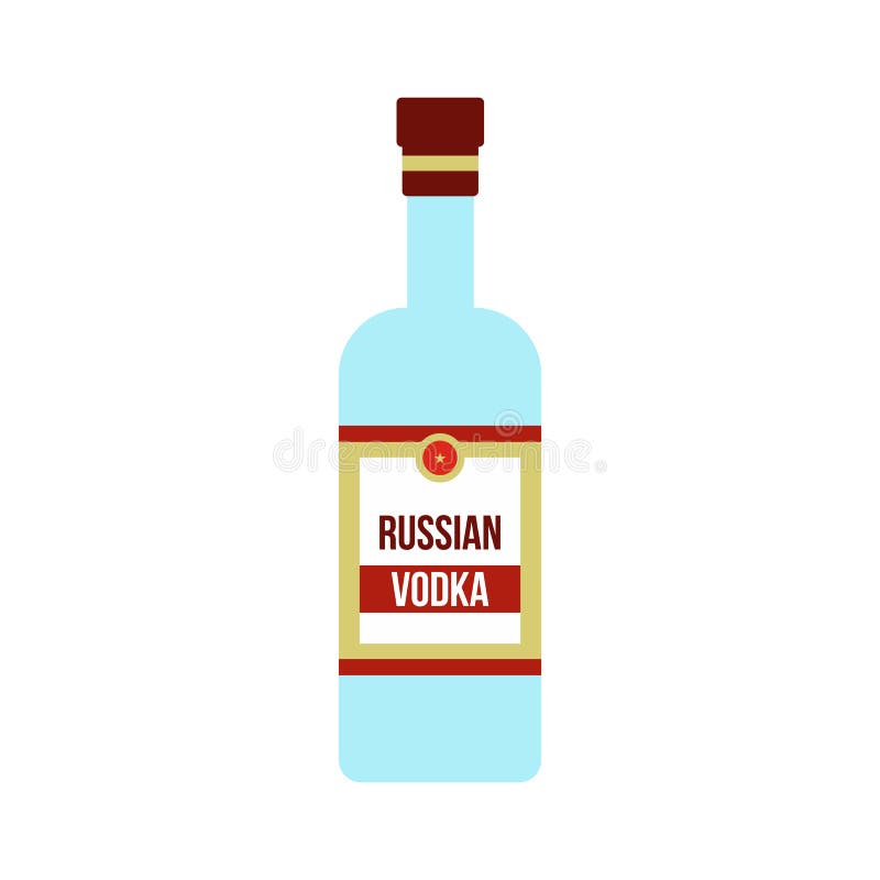 Bottle of Vodka and Glass Icon Cartoon Stock Vector Illustration of