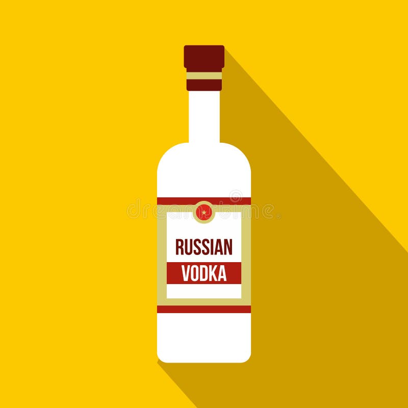 Bottle of Vodka Icon, Cartoon Style Stock Vector Illustration of