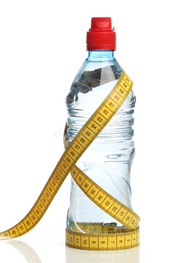 Bottle with Water and a Measuring Tape Stock Image Image of