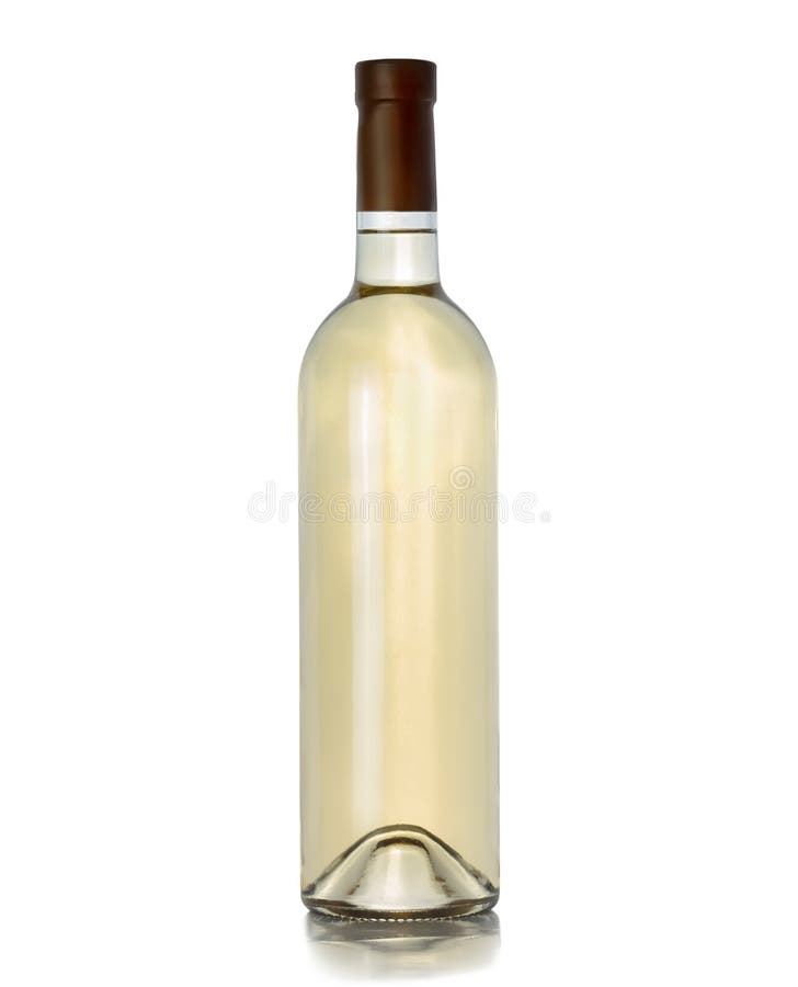 A bottle of white wine on a white background stock image A bottle of white wine on a white background stock image