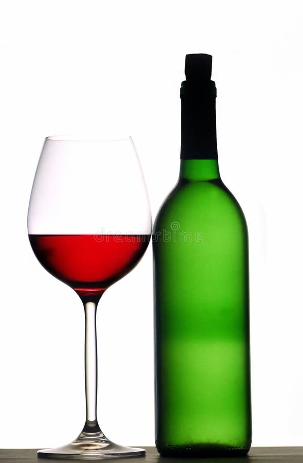 Wine glass and bottle stock image. Image of colourful 16280867
