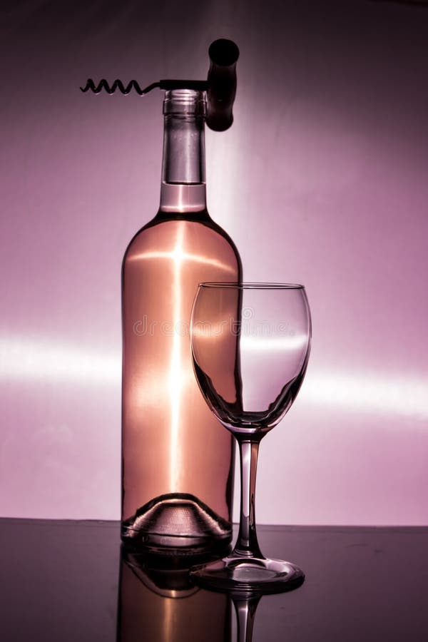 Bottle of Wine Glass and Corkscrew Stock Image Image of closeup, dark