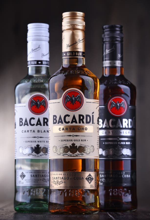 Bottles of Bacardi rum editorial stock image. Image of bermuda - 156890554