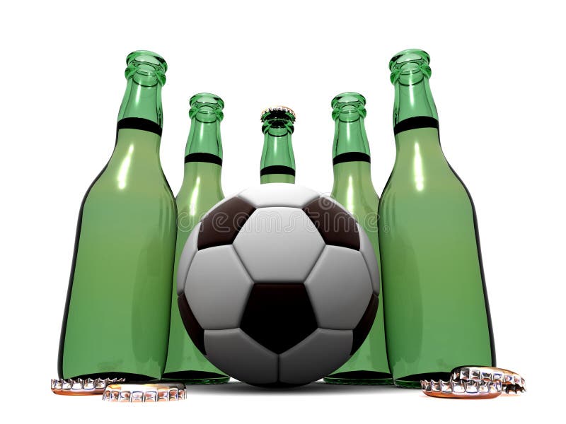 Bottles of beer and ball stock illustration. Illustration of alcoholism