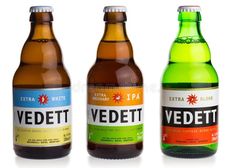 Bottles of Belgian Vedett Beer Editorial Photo Image of white