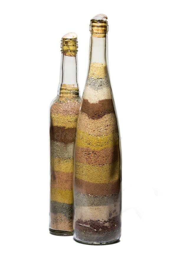 Bottles with colored sand stock photo. Image of rainbow 30496698