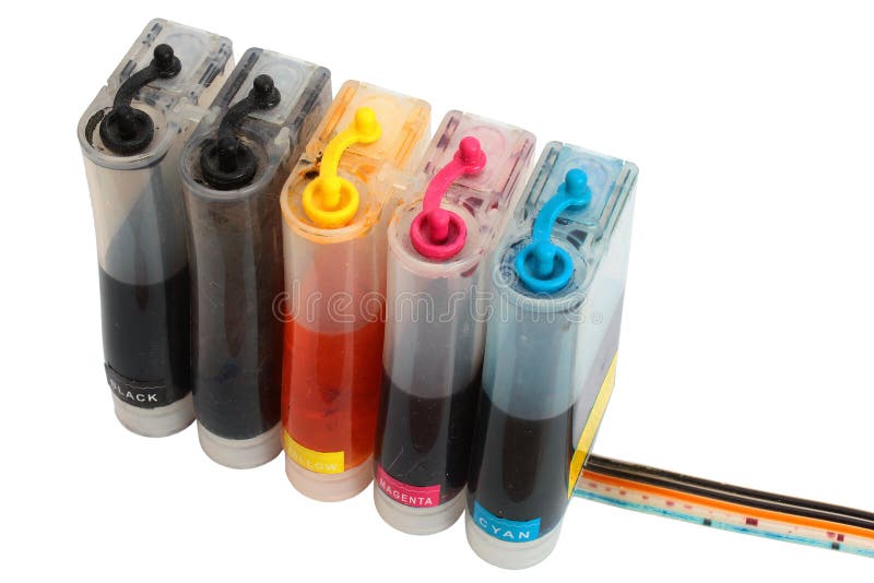Bottles Of Continuous Ink Supply System For A Retrofit Inkjet Printer