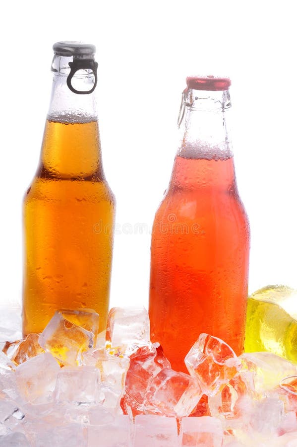 Bottles with drink stock photo. Image of orange, cold 11844916