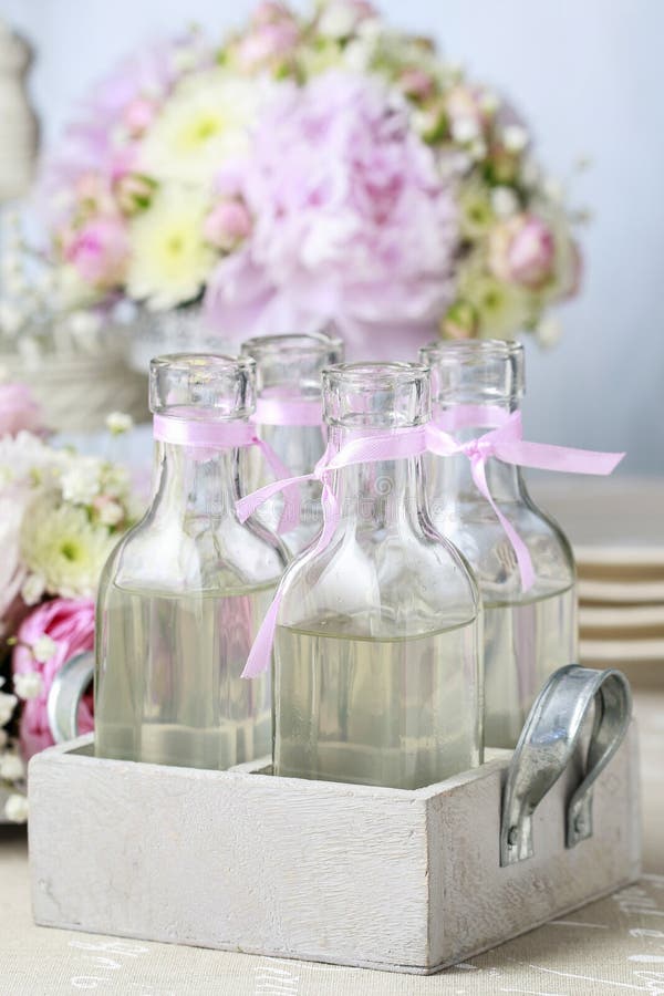 Bottles with lemonade stock photography