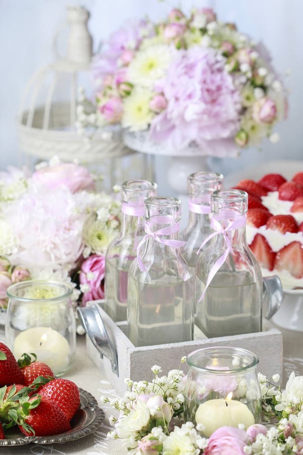 Bottles with lemonade royalty free stock images