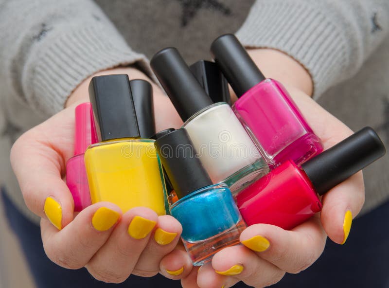 Bottles of nails polish stock photo. Image of cosmetics 78455698
